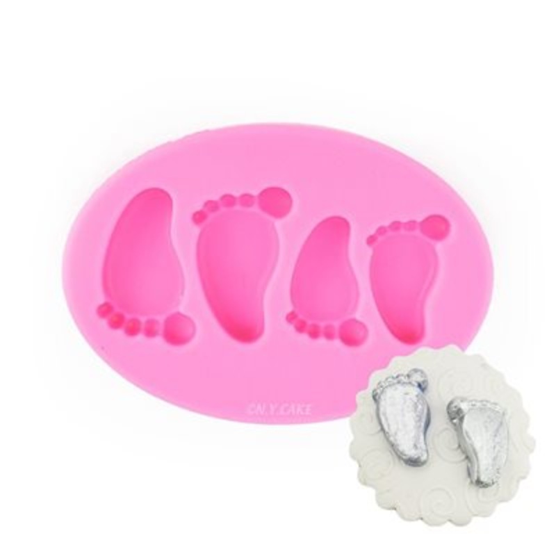 NY Cake Baby Feet Silicone Mold 4 Cavities