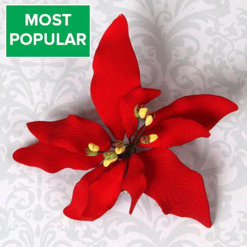 Poinsettia Gumpaste Flower Red or White