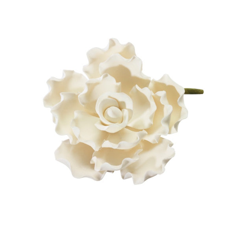 White Ruffled Petal Flower 4' #66