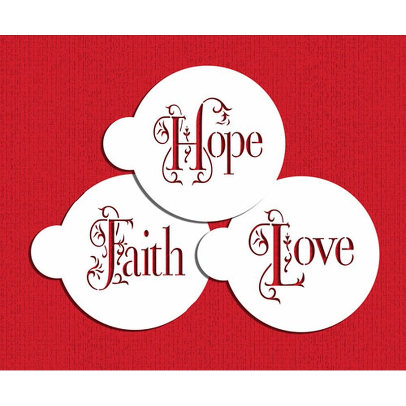 Hope, Faith and Love Cookie Stencil Set