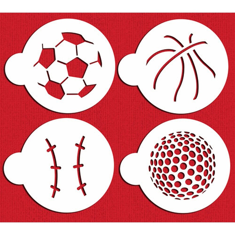 Large Sports Balls Cake Stencil
