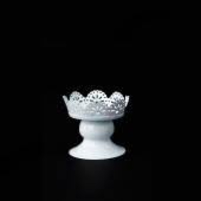 Mini Eyelet Treat Pedestal 2 7/8' White