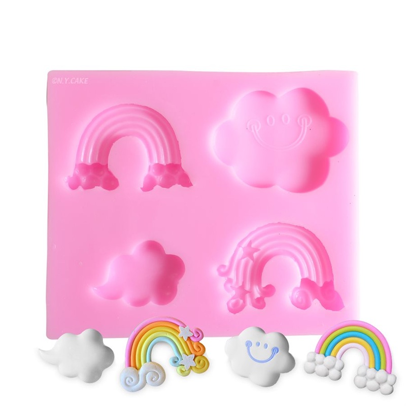NY Cake Clouds and Rainbows Mold 4 Cavity