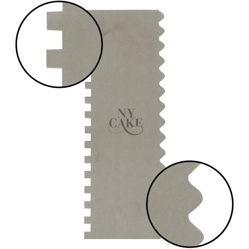 NY Cake Short Waved Edge Stainless Steel Scraper