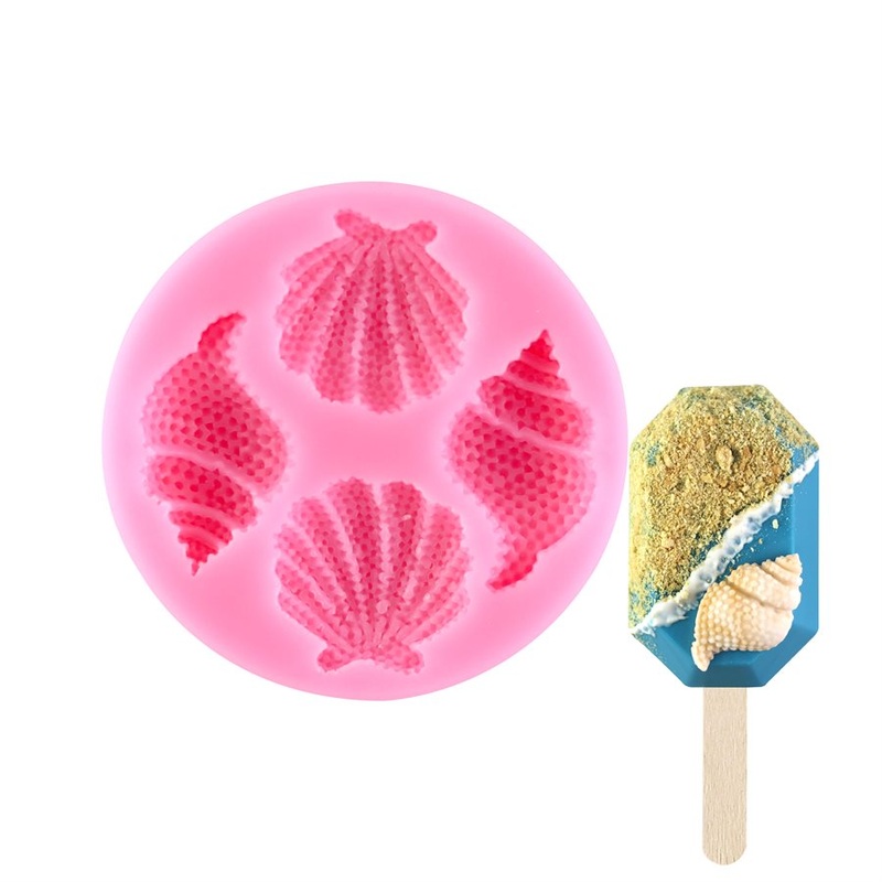 NY Cake Silicone Conch Shell Mold 4 Cavities