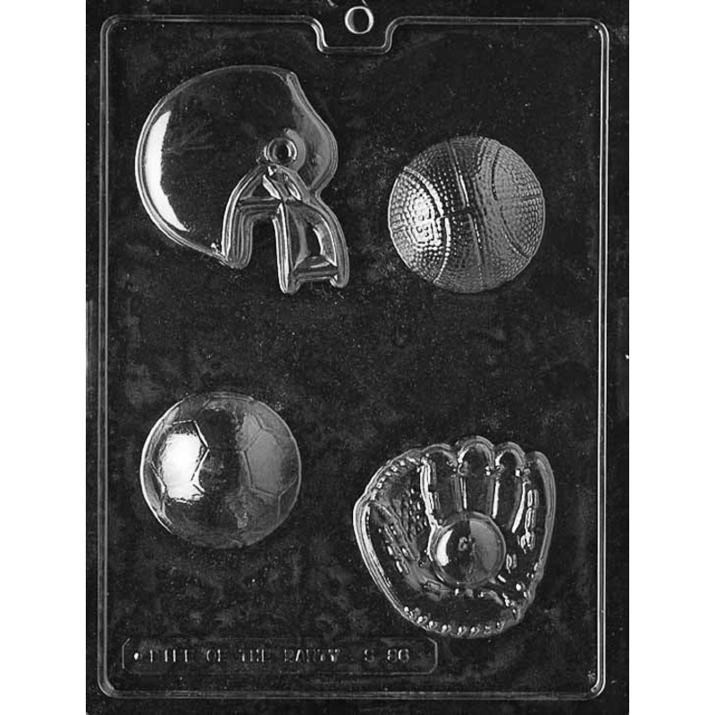 Assortment helmet, ball, glove S086