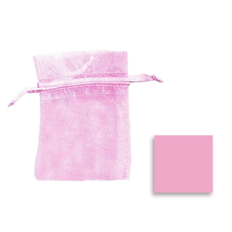 Organza Sheer Bags 5' X 6.5' 12Pc Pink