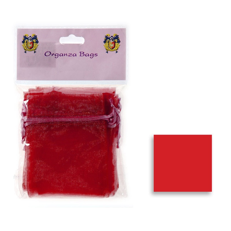 Organza Sheer Bags 5' X 6.5' - 12Pcs Red