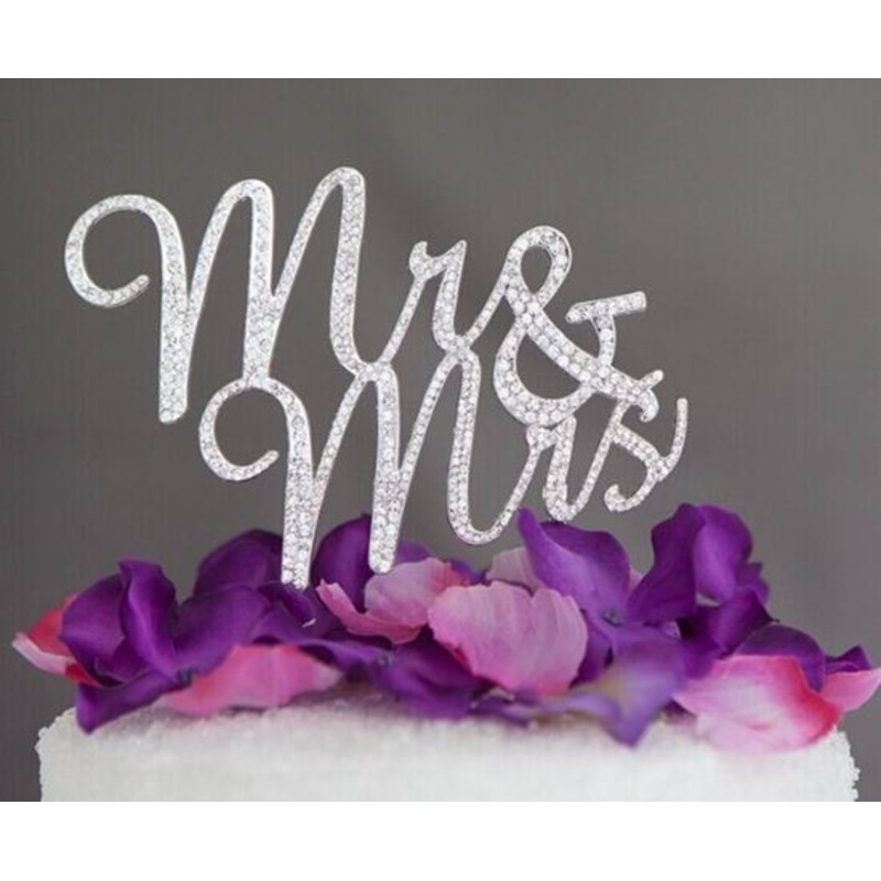 Rhinestone Cake Topper - 'Mr & Mrs'