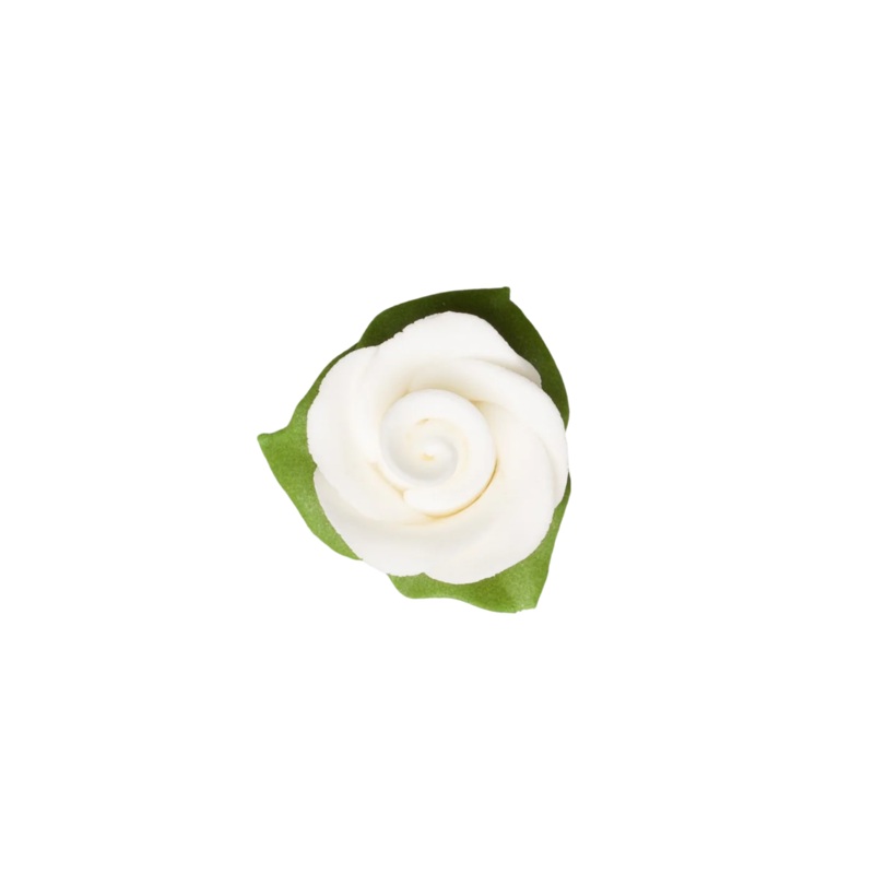 224 - Rose w/ Leaf White 1'