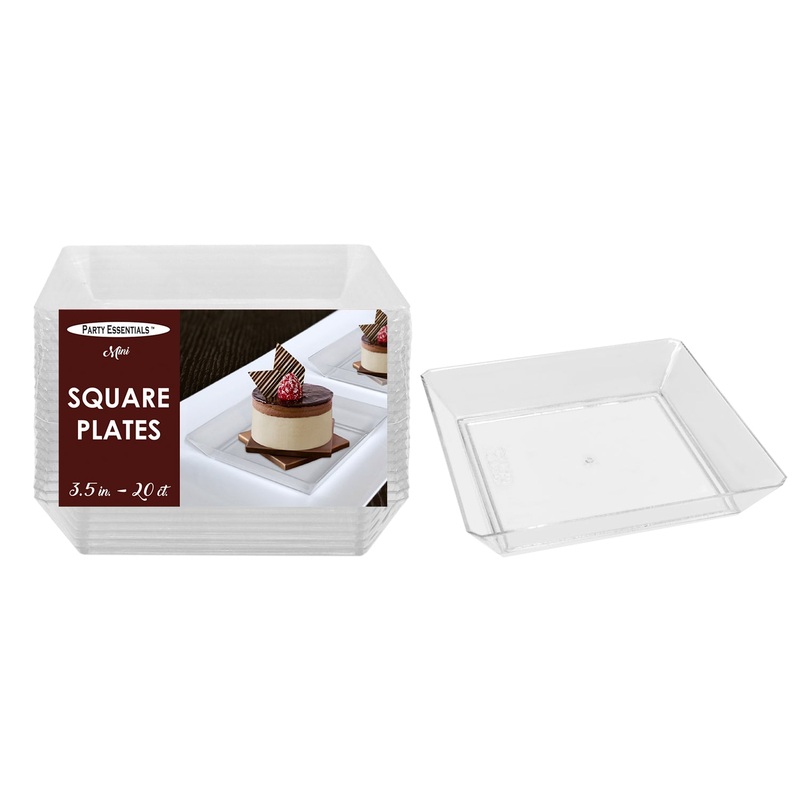 3.5' Square Plate 20ct Party Essentials