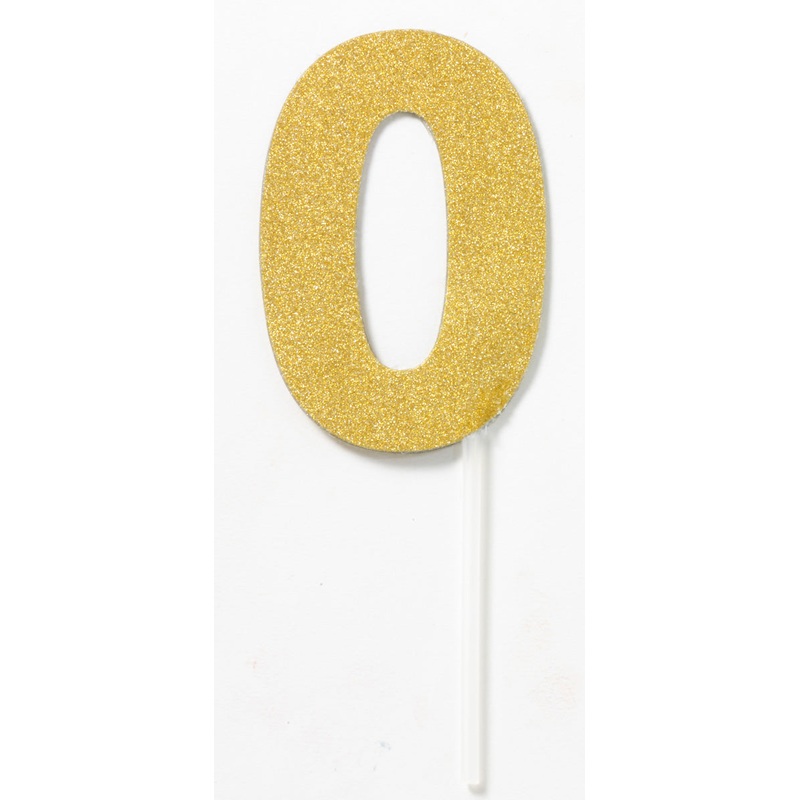 Number Cake Topper Diamond Gold