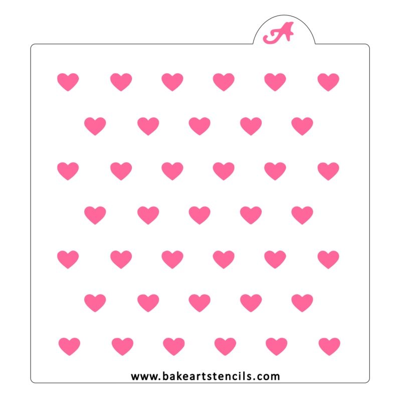 Small Hearts Pattern Cookie Stencil