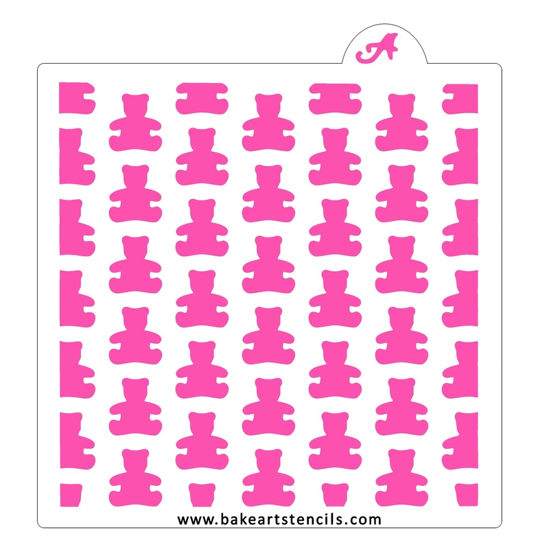 Teddy Bears Pattern Cookie Stencil