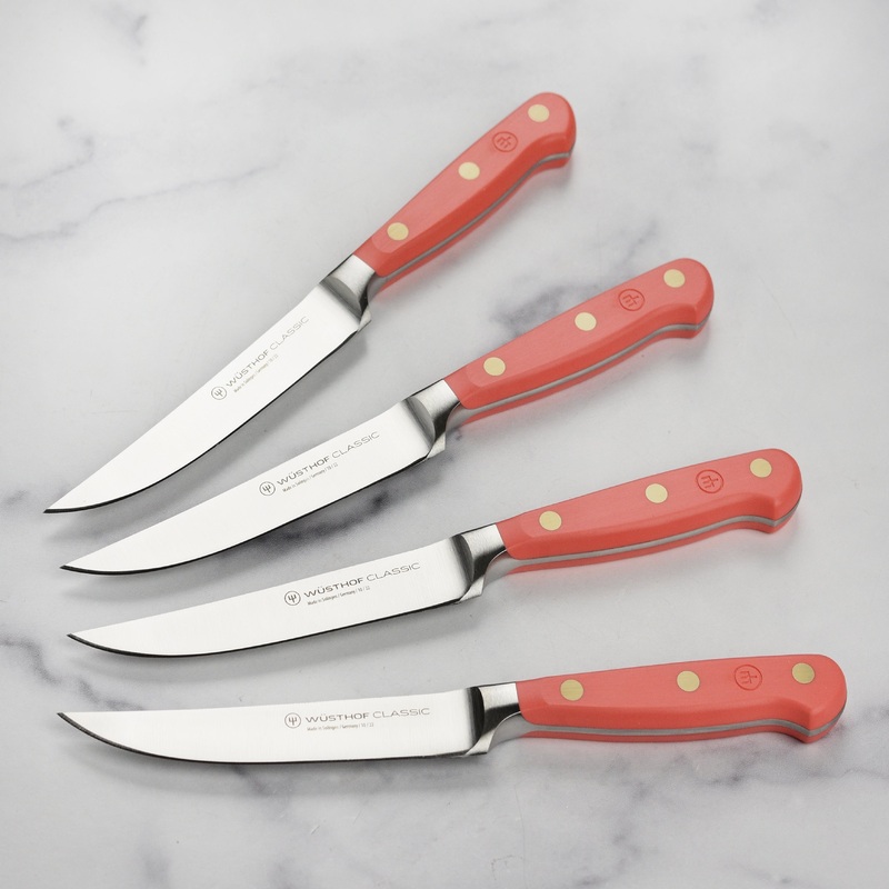 Wusthof Classic 4 Piece Coral Peach Steak Knife Set