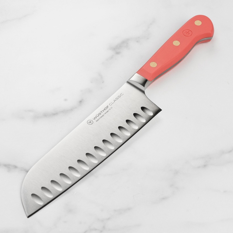 Wusthof Classic 7" Coral Peach Hollow Edge Santoku Knife