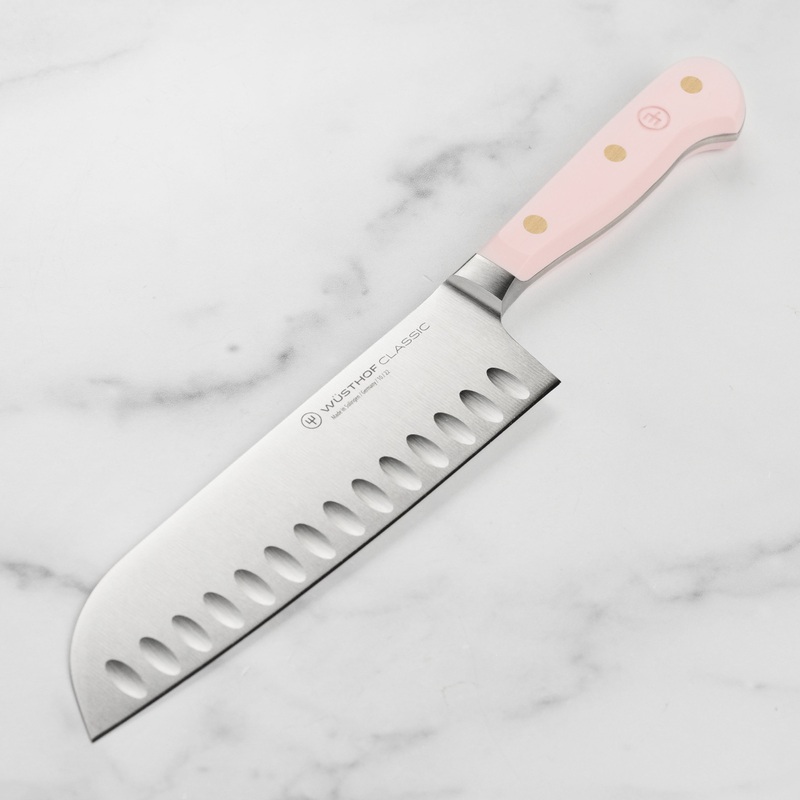 Wusthof Classic 7" Pink Himalayan Salt Hollow Edge Santoku Knife