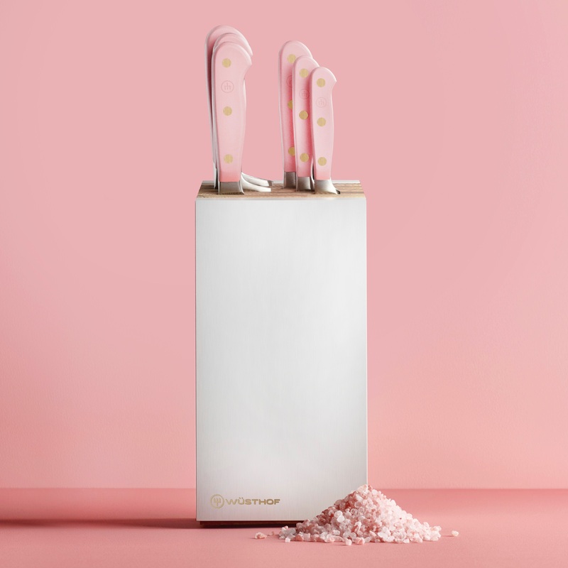 Wusthof Classic 8 Piece Pink Himalayan Salt Knife Block Set