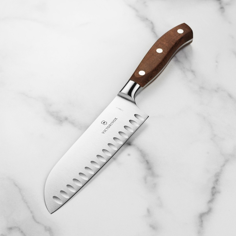 Victorinox Grand Maitre Wood 7" Hollow Edge Santoku Knife