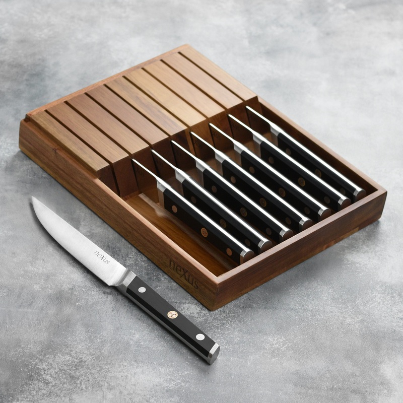 Nexus 8 Piece Steak Knife Set with In-Drawer Tray