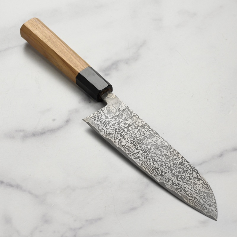 Shiro Kamo SG2 Kurozome Damascus 7" Santoku