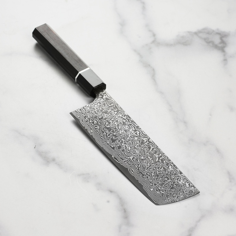 Saji SG2 Black Damascus 6.7" Nakiri, Ebony