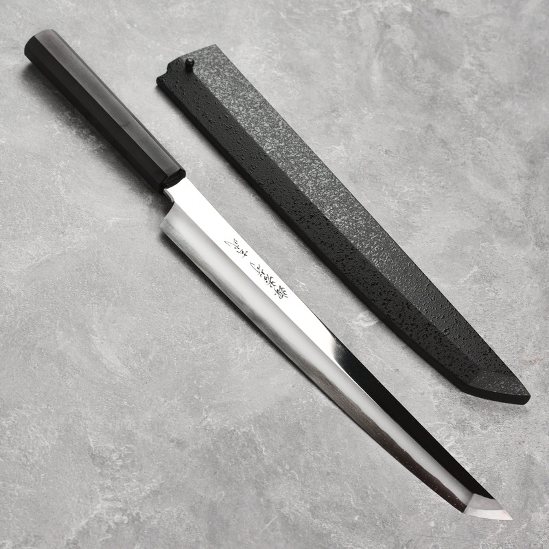 Takayuki x Itsuo Doi Genbu Aogami #2 Single Bevel 11.8" Sakimaru Yanagiba with Saya
