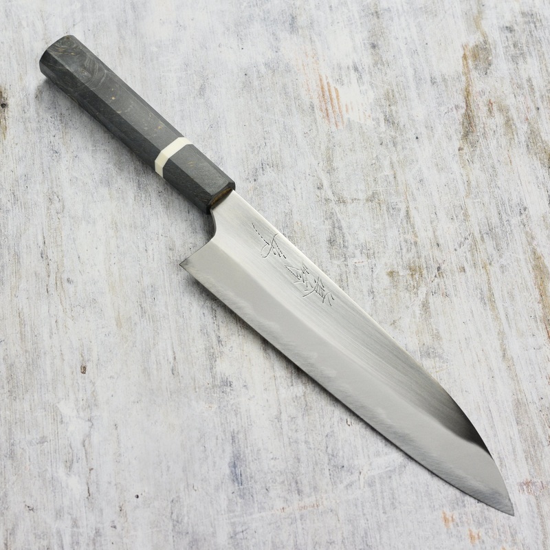 Mazaki Hon-Sanmai Shirogami #2 Migaki 8.25" Gyuto