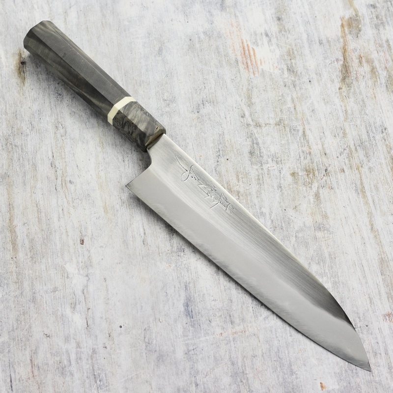 Mazaki Hon-Sanmai Shirogami #2 Migaki 9" Gyuto