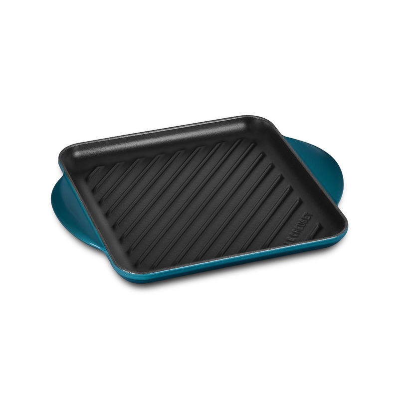 Le Creuset Cast Iron 9.5" Deep Teal Square Grill Pan