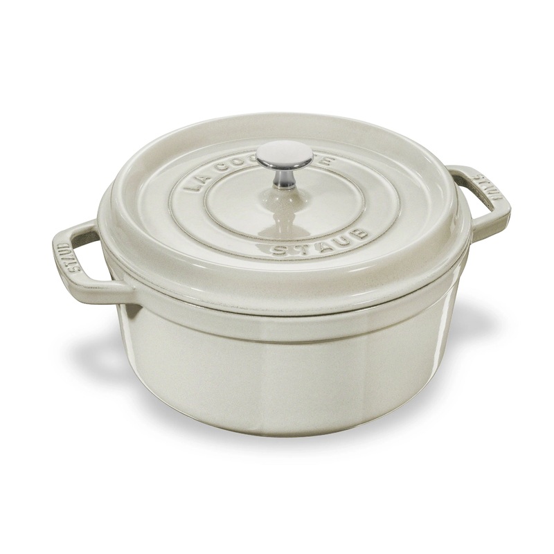 Staub 5.5-quart White Truffle Round Dutch Oven