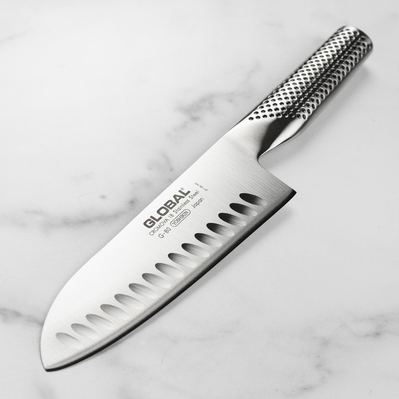 Global 7" Hollow Edge Santoku Knife