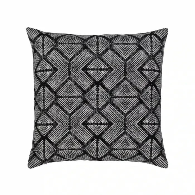 Elaine Smith Bakuba Ebony 20" Square Pillow