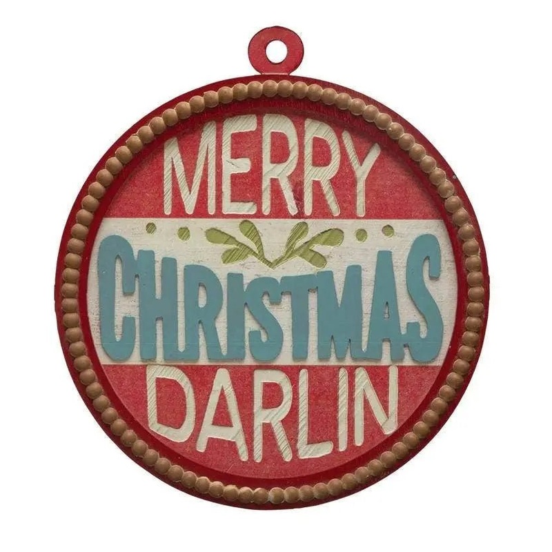 Merry Christmas Darlin Engraved Wood Wall Decor