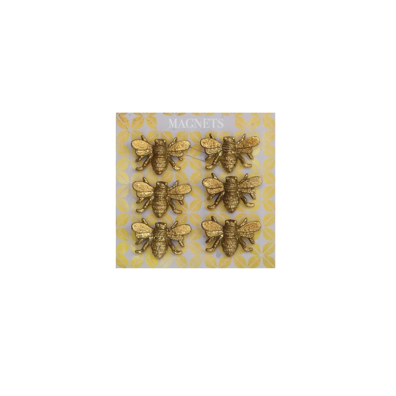 Pewter Bee Magnets on Card - Set of 6