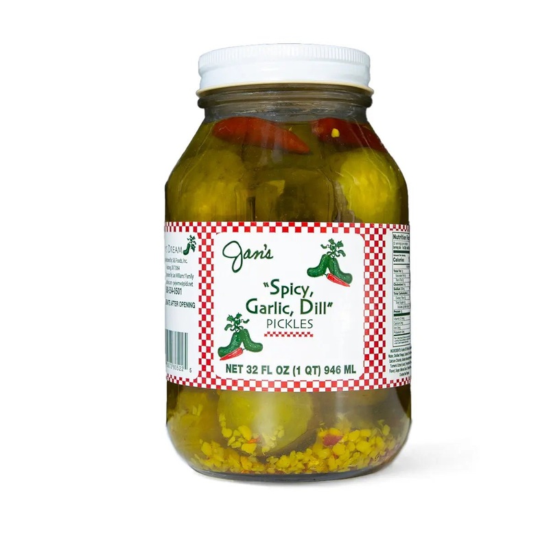 Jan's Spicy Garlic Dill Pickles, 32oz