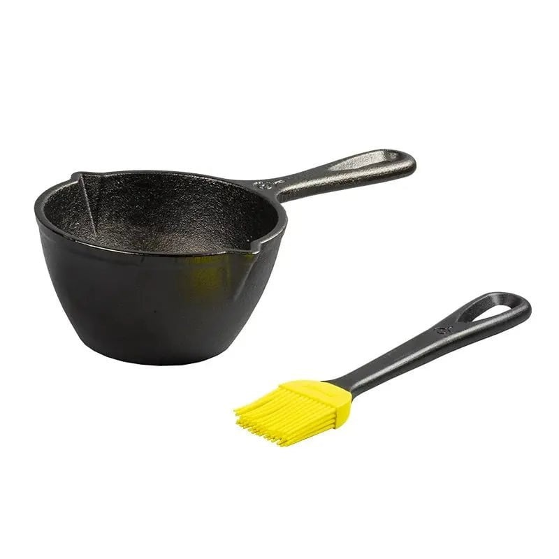 Lodge Seasoned Cast Iron Melting Pot & Silicone Brush