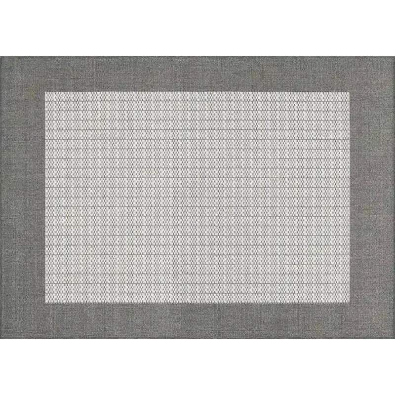 Couristan 8x10 Recife Checkered Field in Grey & White Outdoor Rug