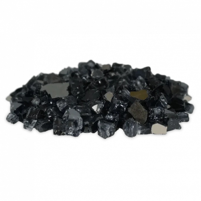 Firegear Ebony (Black) Reflective Fireglass 1/2" to 1" in Size, sold in 10 lb. Jug