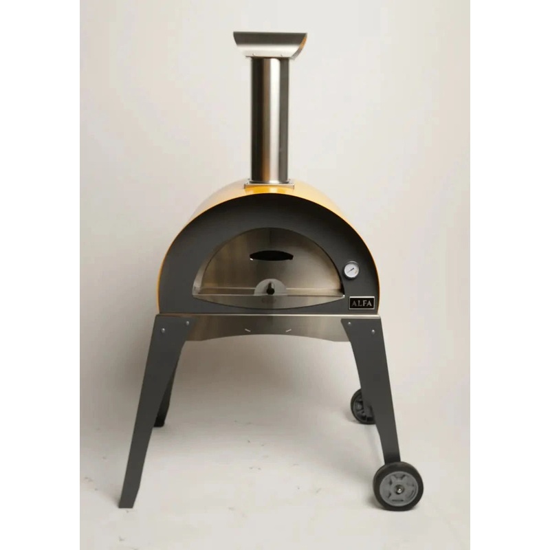 Local Special, Floor Model, Fire Yellow, Alfa Ciao Wood-Fired Oven w/ Leg kit