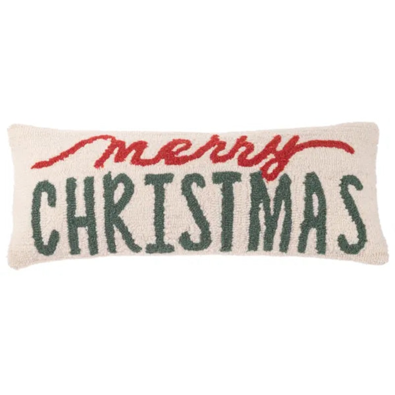 Punch Hook Merry Christmas Lumbar Pillow