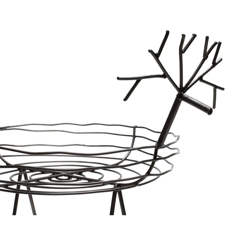 Kalalou Large Round Wild Wire Deer Bowl