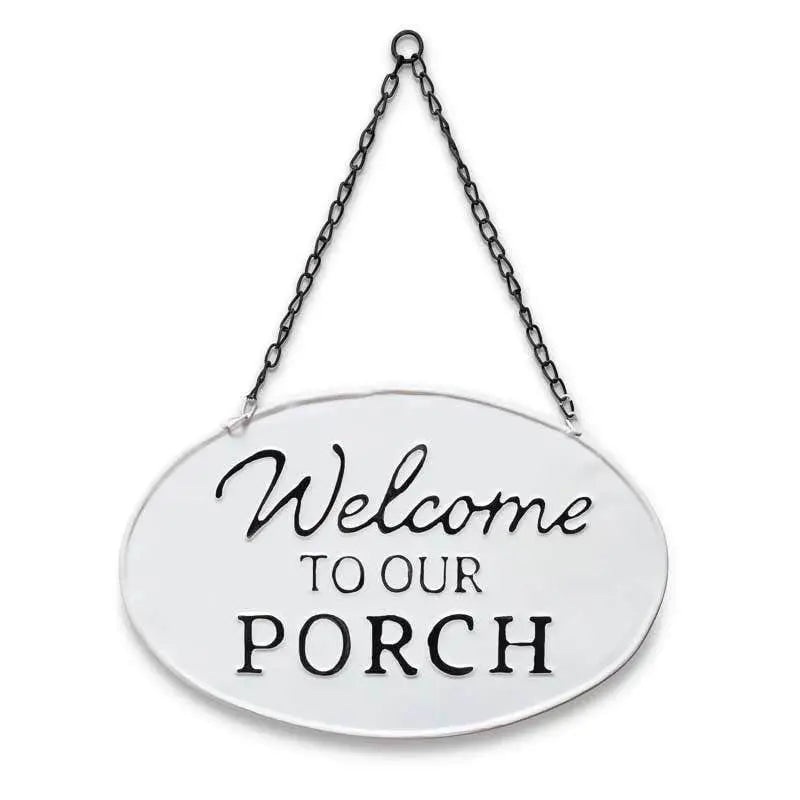Midwest CBK Oval "Welcome to Our Porch" Enamelware Sign