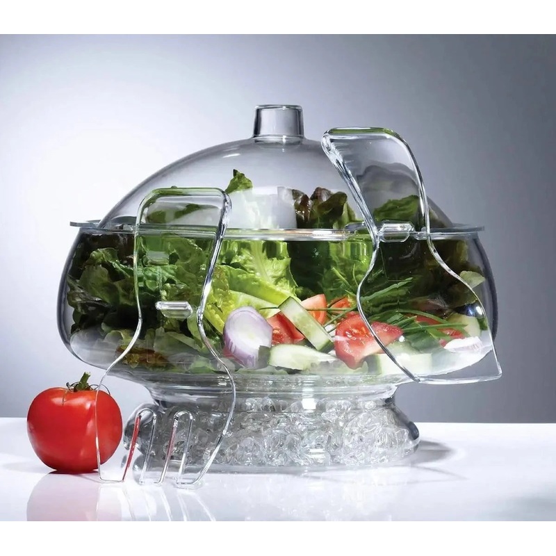 Prodyne Acrylic Salad Bowl & Servers, Clear