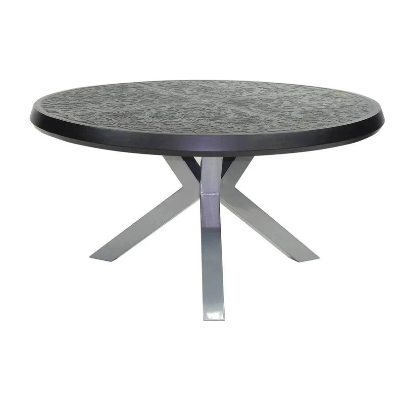 Castelle Altra 54" Round Dining Table with Live Edge Driftwood Top and Jasmine Finish