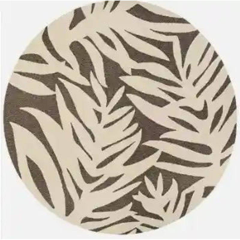 Couristan Round Covington Palms in Mocha Outdoor Rug
