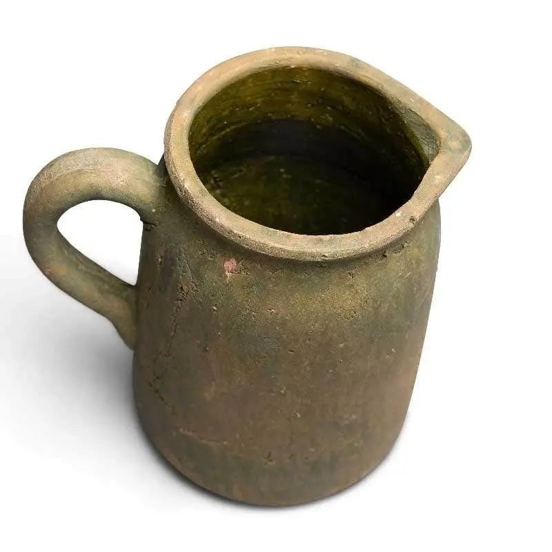 Kalalou Green Wash Clay Pitcher Planter