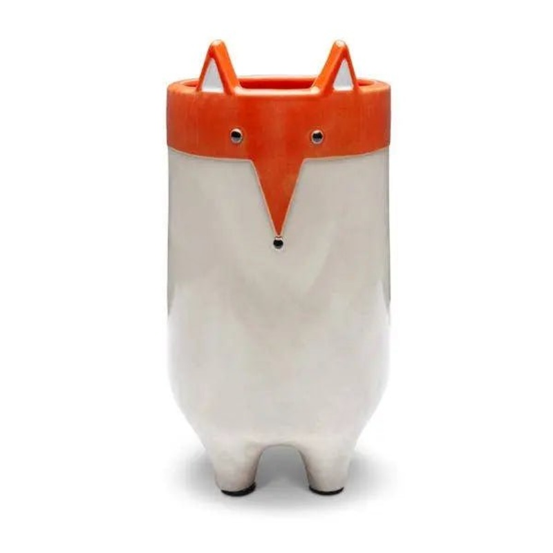 Kalalou Large Fox Ceramic Planter