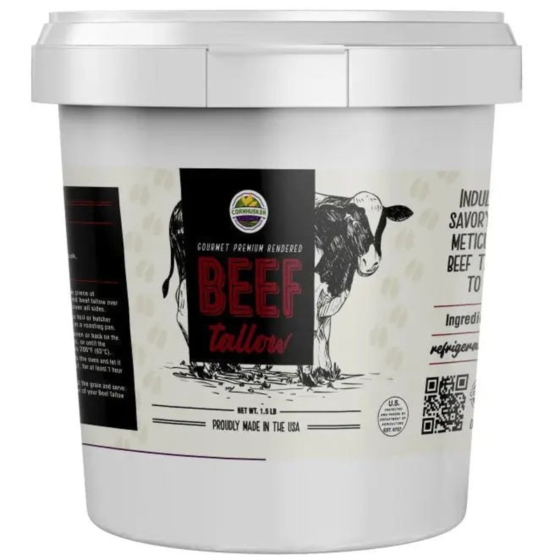 Cornhusker Kitchen Premium Rendered Beef Tallow Tub, 1.5lb