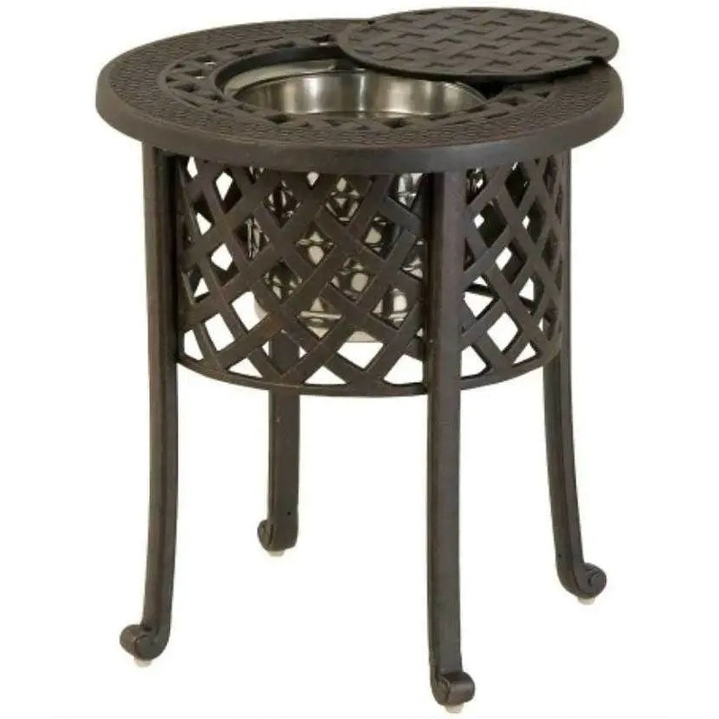 Hanamint Berkshire 20" Round Ice Bucket Side Table (Desert Bronze Finish)